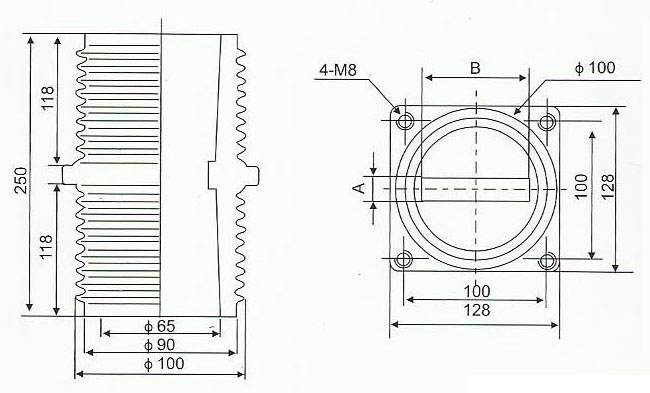 TG-10Q/100×100环氧树脂穿墙套管