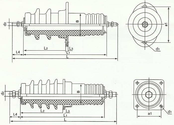 CWB-10KV/(200-2000)A圆铜棒户外高压穿墙套管